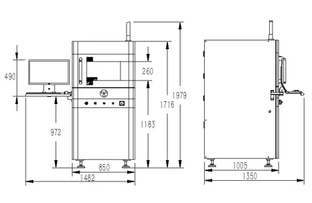 Drawing Of Seamark X5600 Offline X-Ray Inspection Machine
